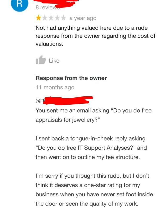 I’m Giving These Guys My Business, Not Because Of Their Many 5-Star Reviews, But Because Of Their Only 1-Star Review