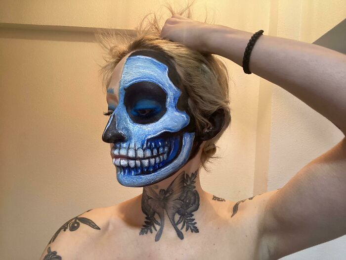 Did A Skull Look For Work With Some Pretty Cheap UV Glow Paints