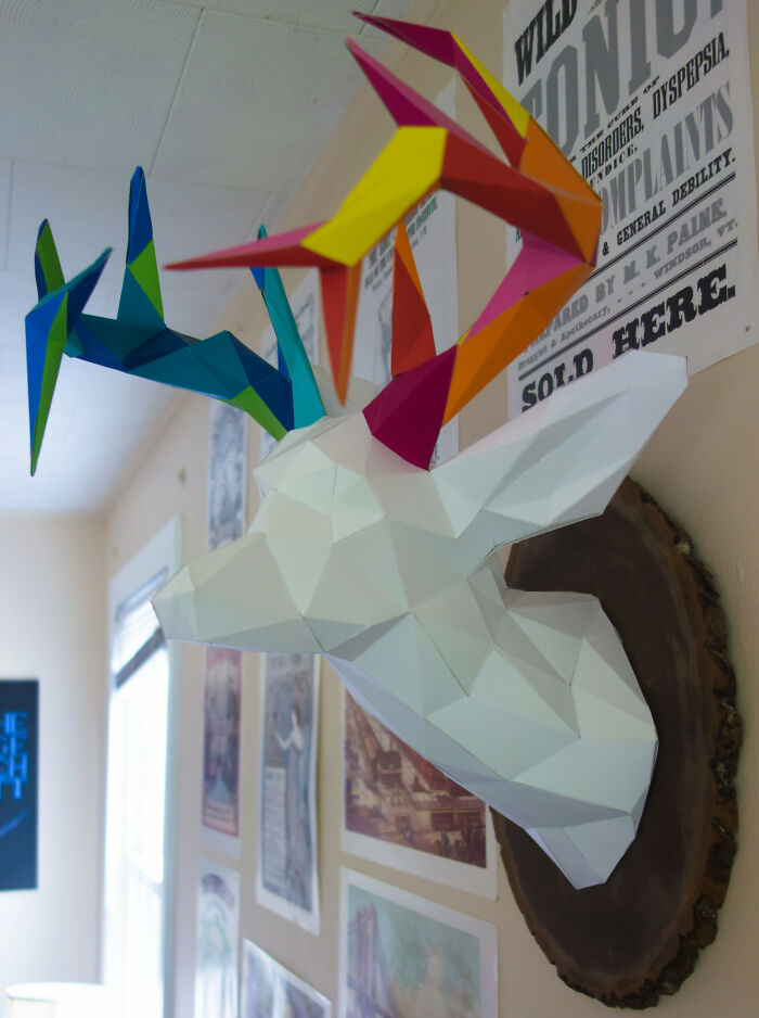 Low Poly Papercraft Deer Head