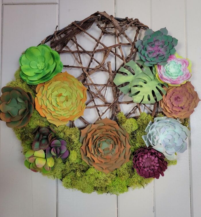 a colorful paper succulents