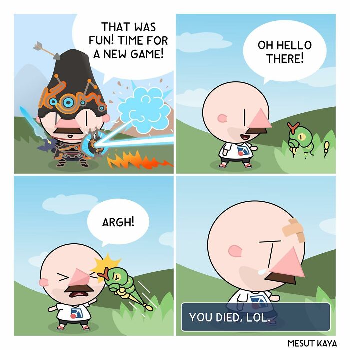 Artist’s 40 New Dark Humor Comics With Unusual Endings