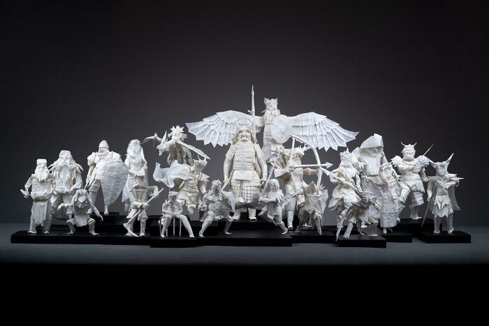 This Picture Has 20 Square Sheets Of Paper That I Have Folded Into Origami Figures Without Any Cutting Or Tearing