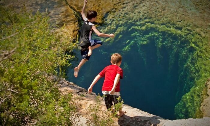 This Is The Swimming Hole From My Home Town In Texas. It's The Mouth Of An Underwater Cave System That Still Holds The Unrecovered Bodies Of Divers