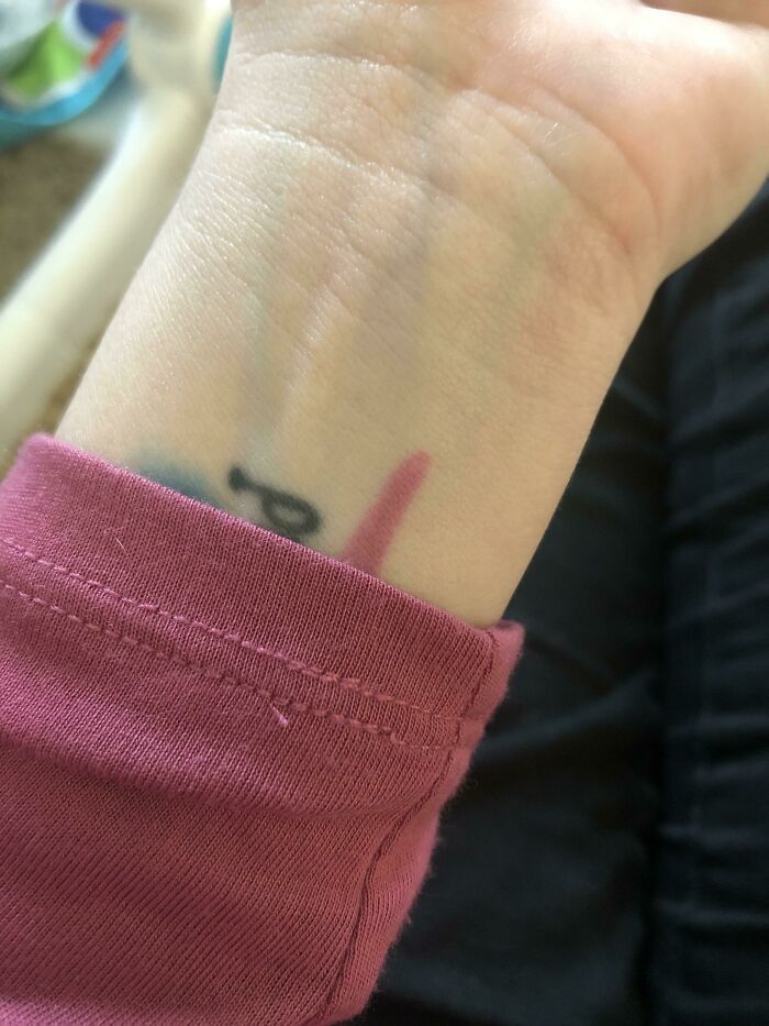 I Just Noticed That My Tattoo And My Shirt Are The Same Shade Of Pink