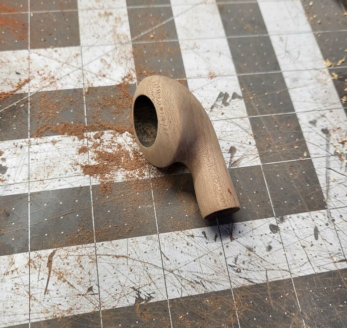 This Briar Pipe I've Been Working On Looks Like A Earbud