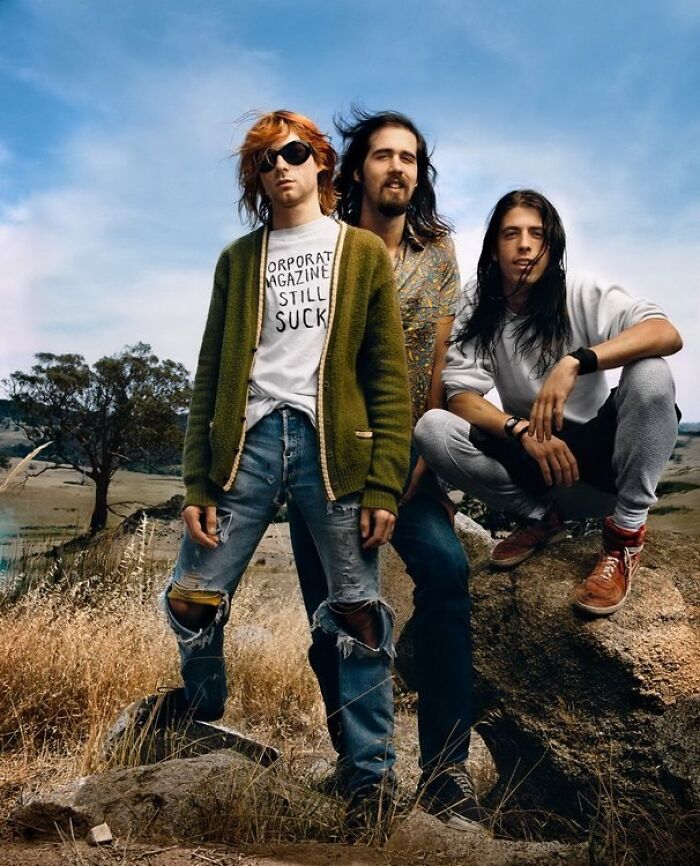 Kurt Cobain Wearing A "Corporate Magazines Still Suck" Shirt During Nirvana's Photoshoot For Rolling Stone Magazine, 1992