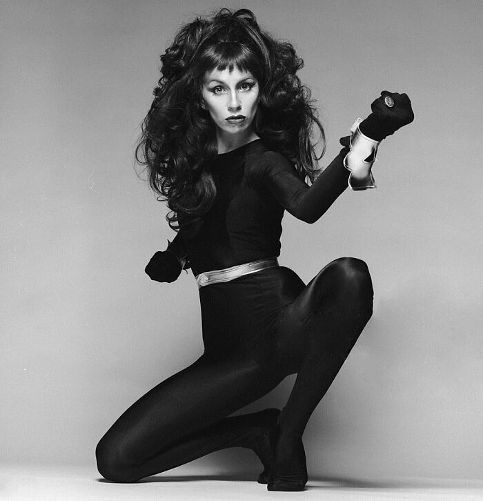 Angela Bowie Photoshoot For A Black Widow TV Series, 1975. Photo By Terry O'neill