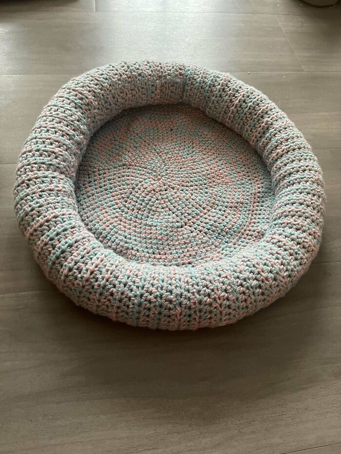 Made A Cat Bed! A Little Wonky But He Loves It Anyway