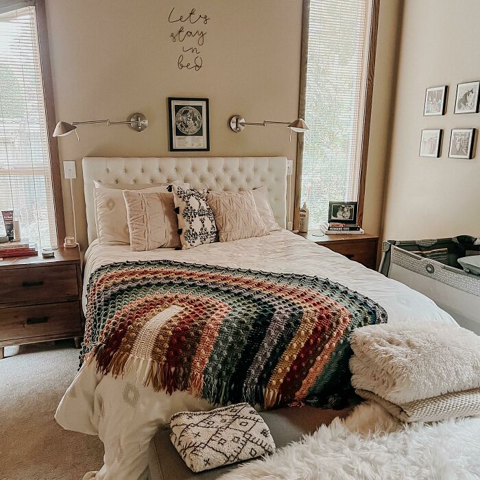 Giant Rainbow 🌈 Blanket Complete!