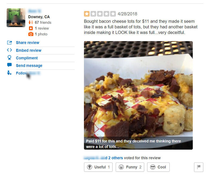 $11 Meal Artificially Inflated By A Small Box Under The Food