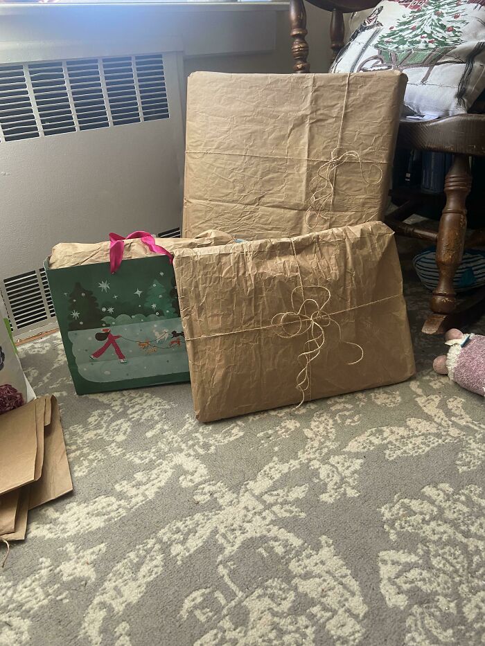 It’s The Small Things (Using The Paper From Chewy And Amazon Deliveries To Wrap Gifts)