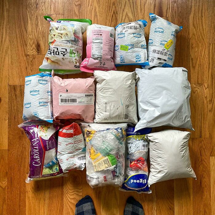 Saved Most Of The Plastic Bag Packaging I Used In 2022 And Ended Up With 10lbs Of Recyclable Plastic