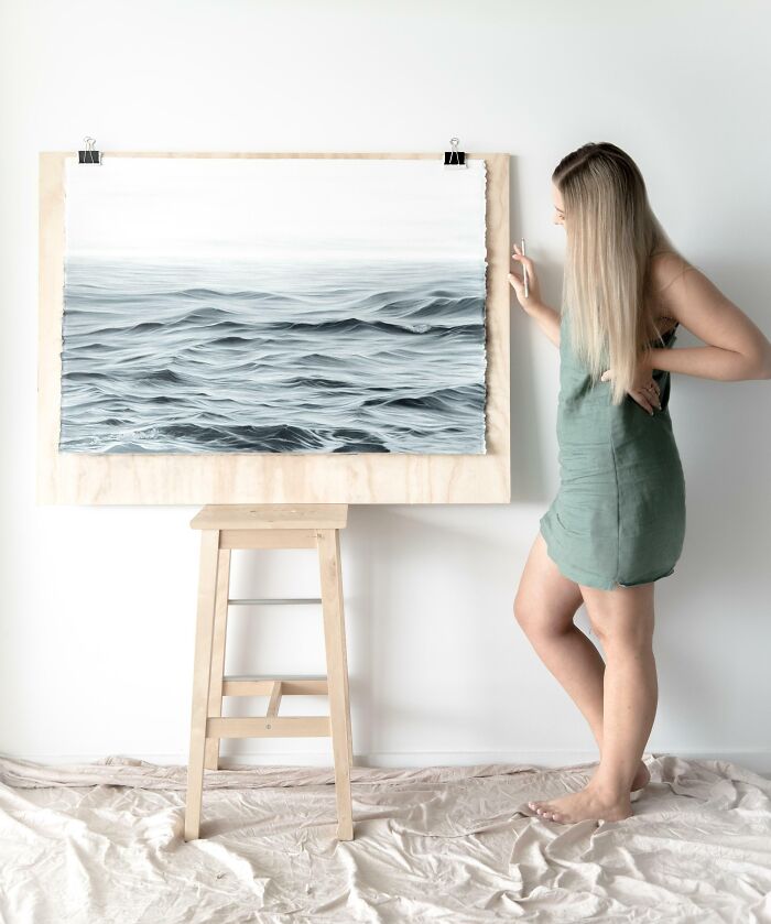 After 3 Months Of Hard Work My Wife Has Finished Another Colored Pencil Ocean Drawing