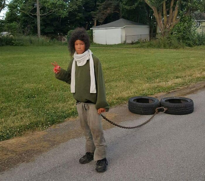 This Young Man Was Jogging, He Said He's Working Towards Making The High School Football Team. His Family Couldn't Afford To Get Him Proper Equipment