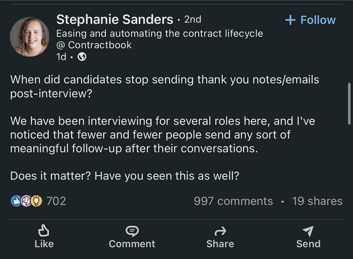 We Rejected You Because You Didn’t Send A Thank You Note