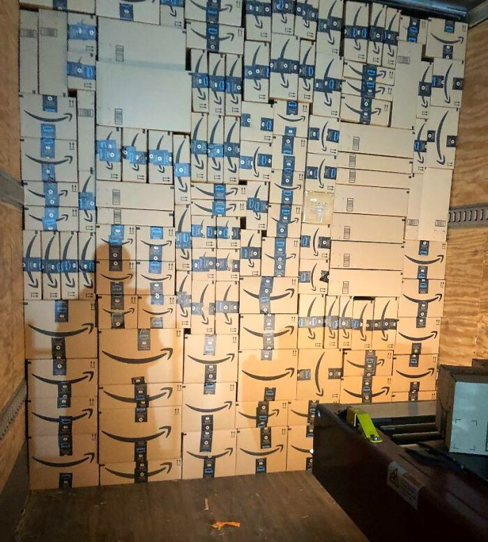 My Mom Works At Amazon And She Sent Me A Photo Of One Of The Trucks She Loaded