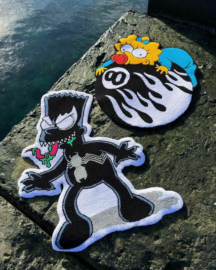 Venom Bart and Maggie on the ball rugs