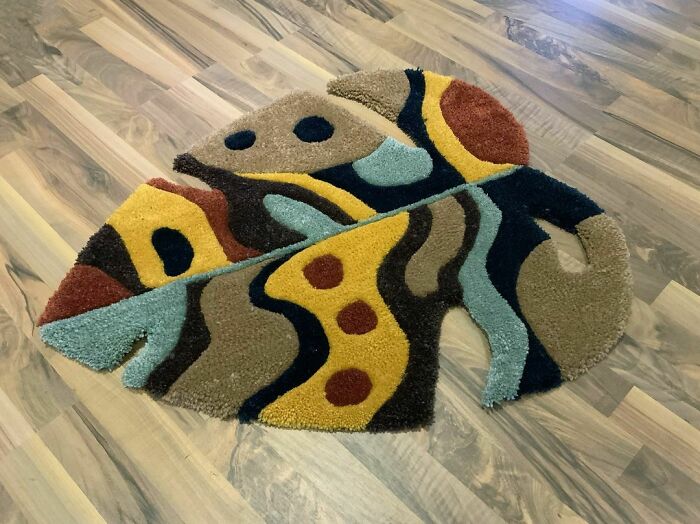 Colorful leaf rug