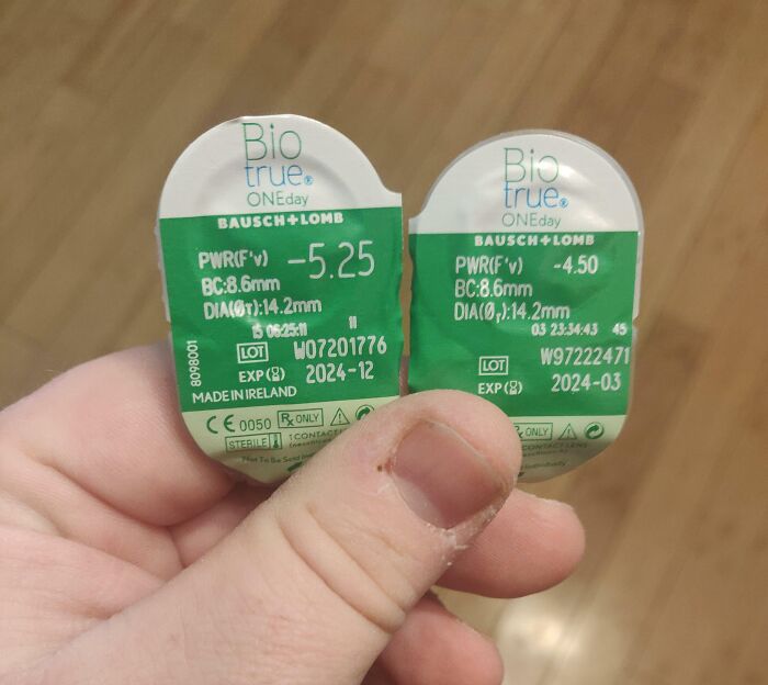 The Font Size On My Contact Packaging Increased With My Prescription