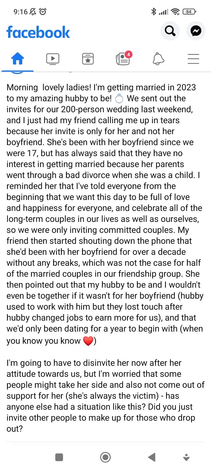 Imagine Thinking Your Rushed Marriage Is Worth More Than Your Friend's 10 Year Relationship...?