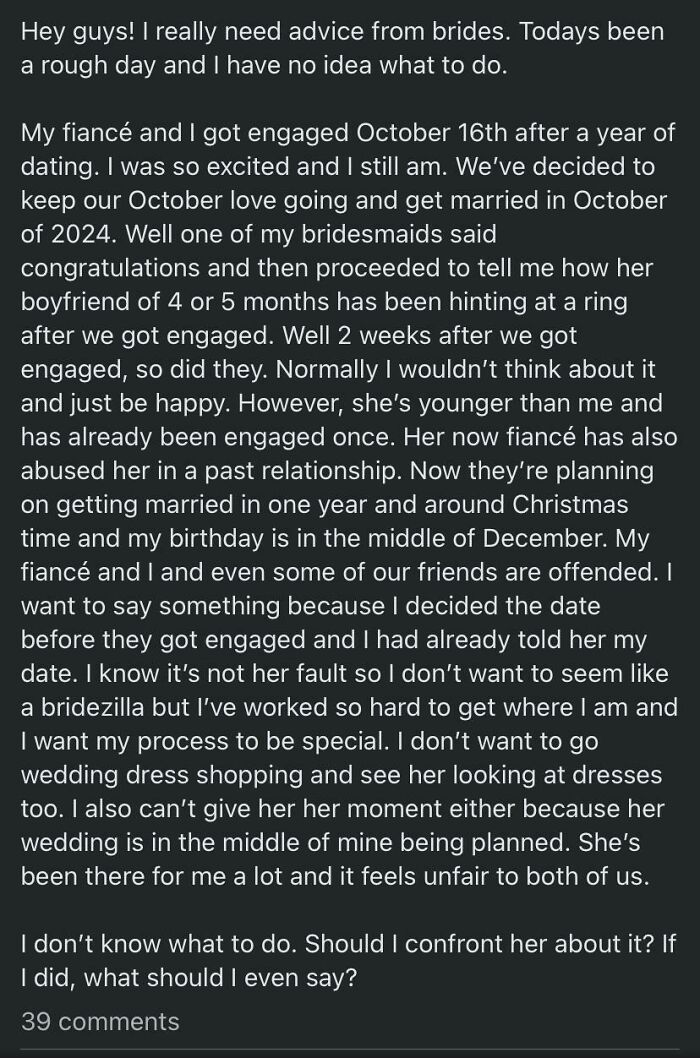 From A Facebook Group I’m In. She’s Getting Dragged For Being A Selfish Friend In The Comments