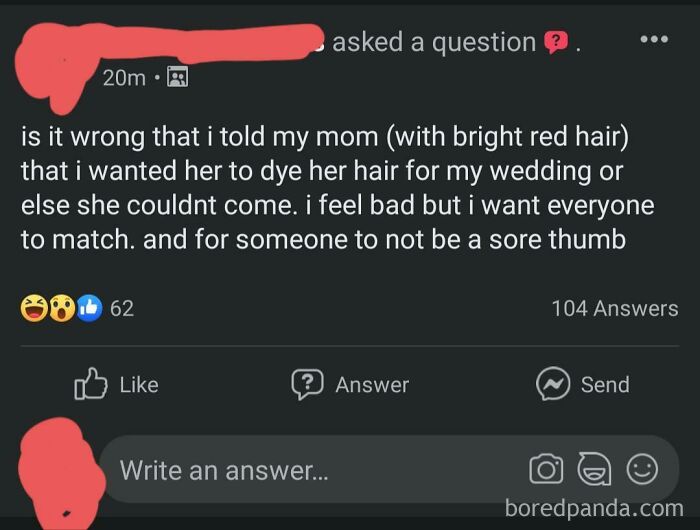 Bride Wants To Know If It's Alright To Take Away Their Mother's Individuality