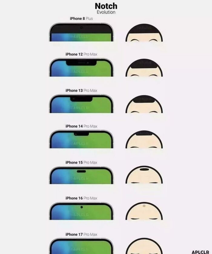 Me alegra que no sea yo el único que no puede dejar de ver el Notch del iPhone como el retroceso del cabello