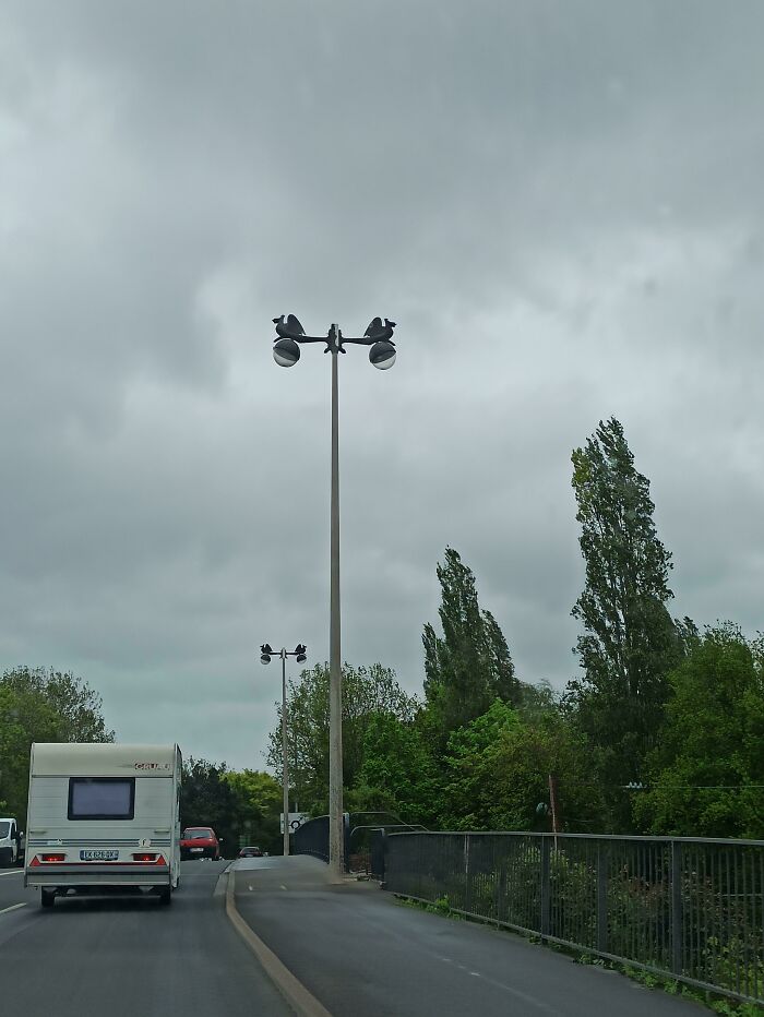 Dragon Shaped Street Lights In Bethune, France