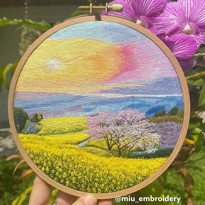 I Love Flowers And Hate French Knots, So There Are Lots Of Those On My Work