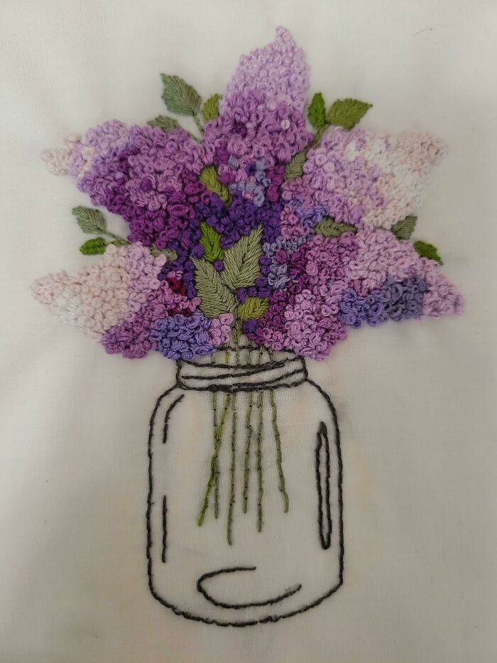 After 20+ Years Of Not Picking Up A Needle, I Decided To Try This Little Number From Etsy. 485,836,947,235 French Knots Later, It's Finished