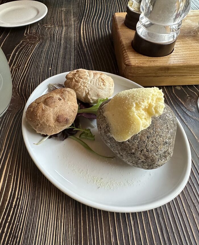 Butter On A Rock, To Remind You That It Is A Restaurant In The Mountains