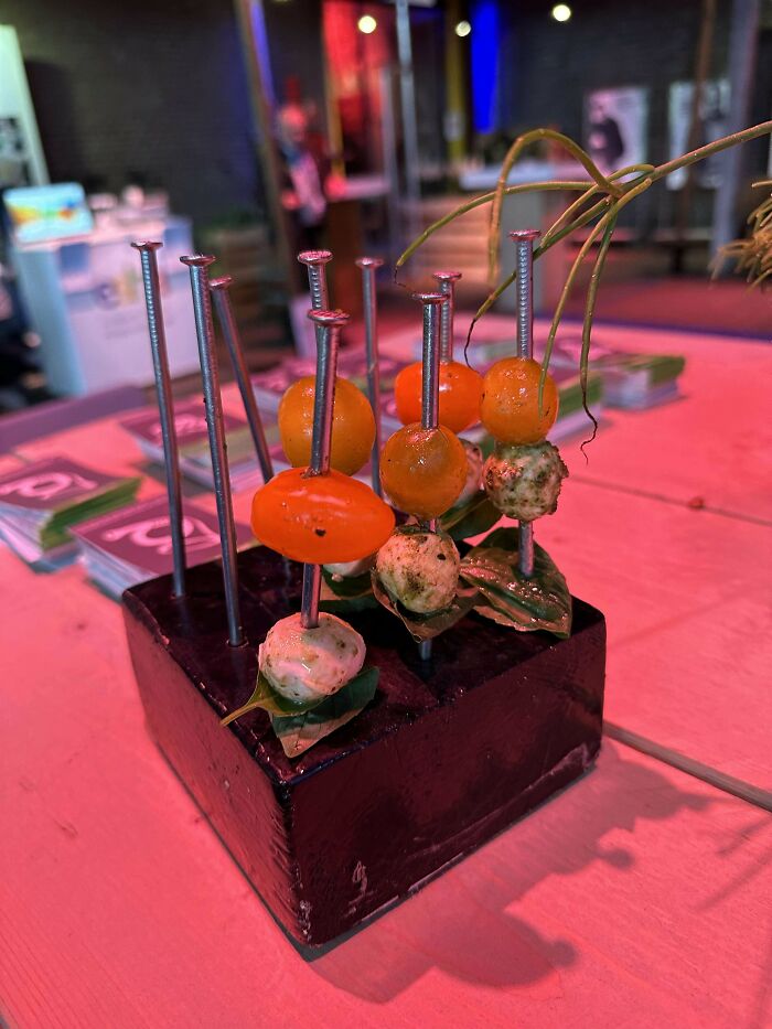 Appetizers On Nails At A Conference