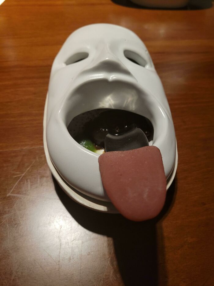 So The Course Was Beef Tongue. Served With A Spoon Wrapped In A Mold...of The Chef's Tongue