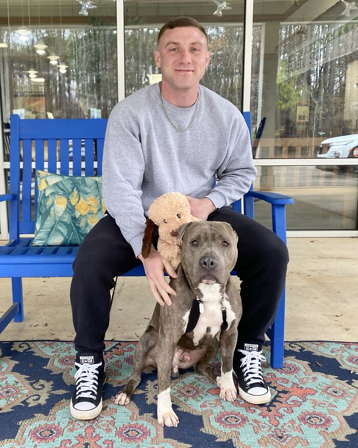 Meet Bruno, A One-Eared Pitbull Who Went Viral After His Caretakers Discovered He Had Pulled Out The Same Ear From His Plush Toy