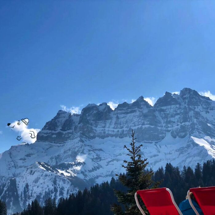 This Artist Reimagines Clouds As Characters By Drawing Shapes Onto Them