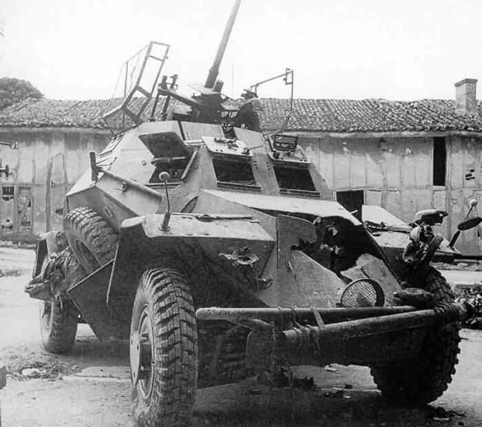 Pictured Above Is A Destroyed German Leichter Panzerspähwagen (Sd. Kfz. 222)