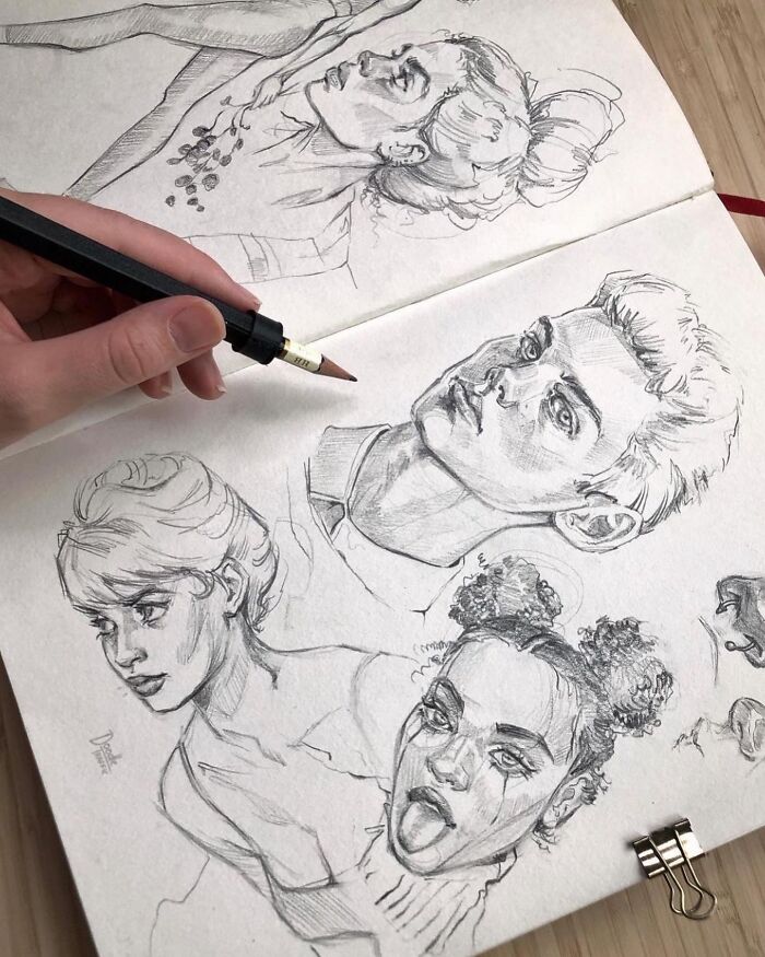 My Self-Taught "Portrait Sketchbooking" Art