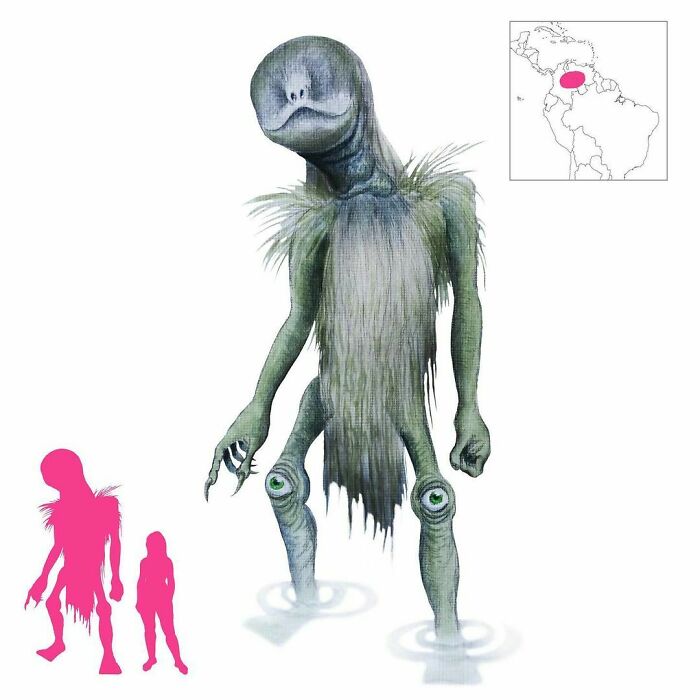 Munuanë Is A Monstrous Ogre From The Folklore Of The Guahibo. He Has No Eyes In His Face, But Rather Has Them In His Knees (And They Are His Weak Spot). He Kills And Eats Human Trespassers, But Protects The Rainforest And Its Inhabitants As Well