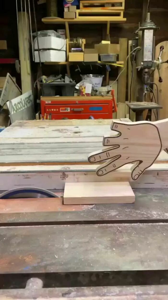 A Push Stick With A Reminder Of Why We Need To Use Push Sticks