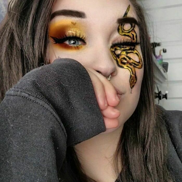 My Brain Is Being Mean So I Drew A Snake On My Face To Make Me Feel Better