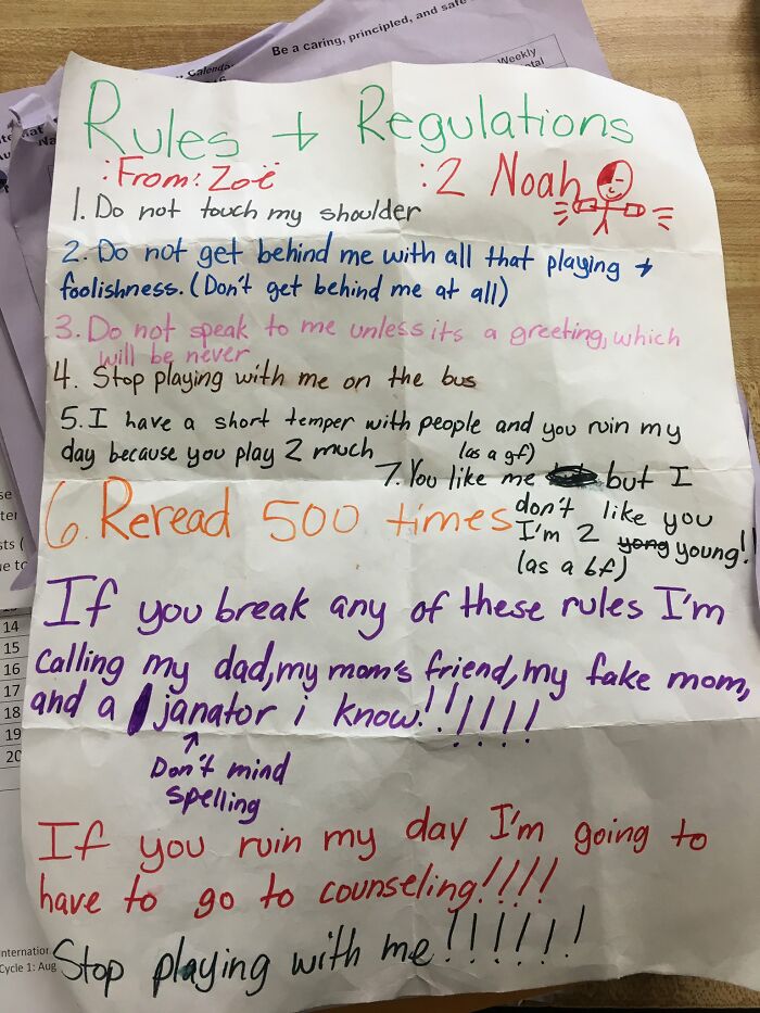 &ldquo;Do Not Speak To Me&rdquo;: Girl Is Sick And Tired Of Boy&rsquo;s Attention, Writes Him A List Of Rules To Follow Around Her