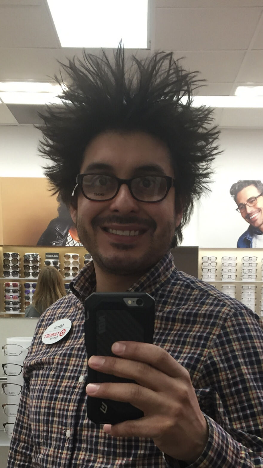 Me Trying On Glasses At Work