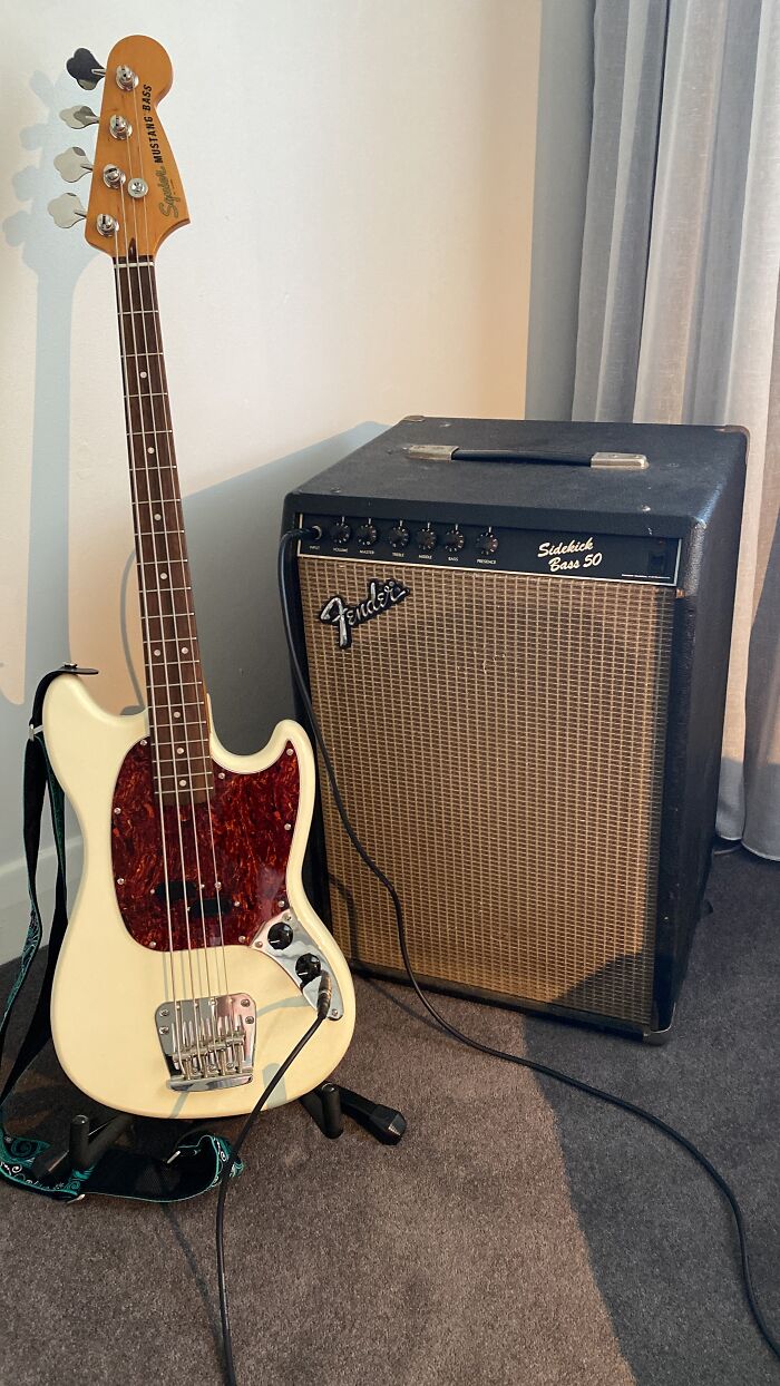 This Is My Squire Mustang:) I Love It And I Love Bass:)