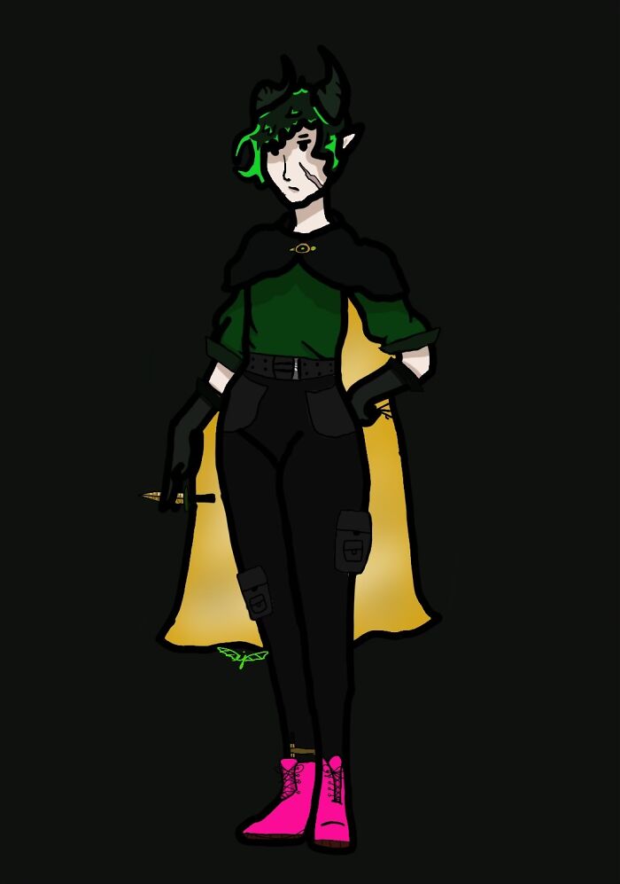 My Dragonborn/Elf Rouge Drew. The Amount Of Knives They Keep Are About As Many As Sasha When Grime Told Her To Leave Her Weapons