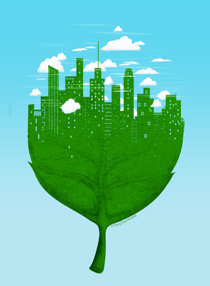 30 Clever Illustrations By Tang Yau Hoong That Make Use Of Negative Space