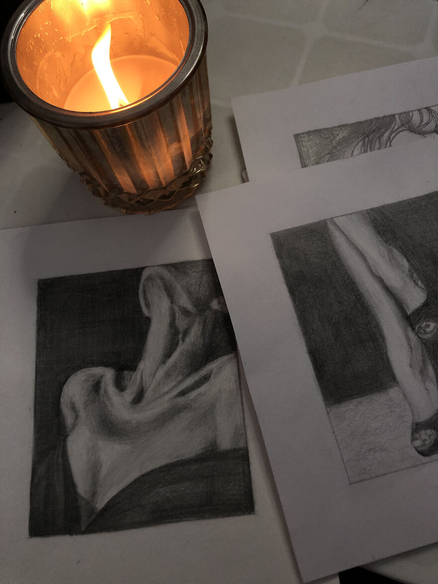 I Drew 6 Images In Pencil That Depict Feminine Beauty