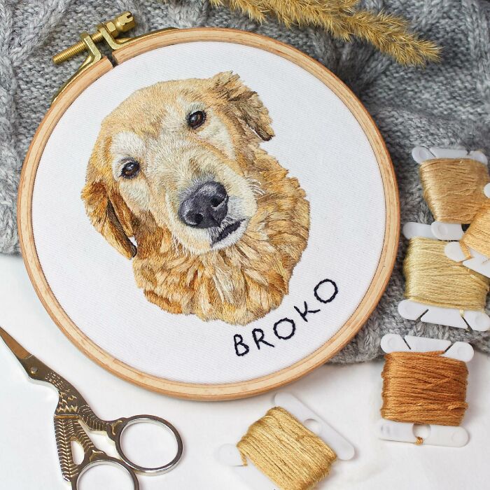 I Made Realistic Embroidered Pet Portraits