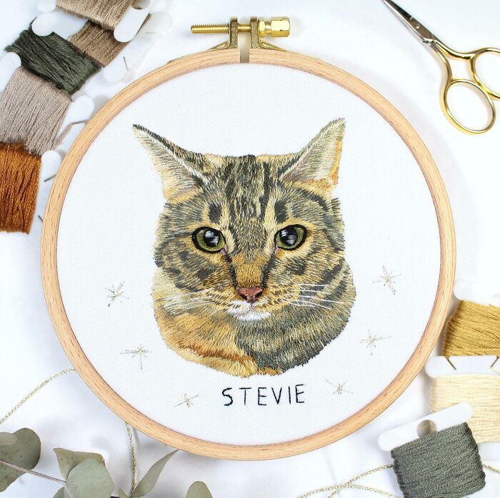I Made Realistic Embroidered Pet Portraits