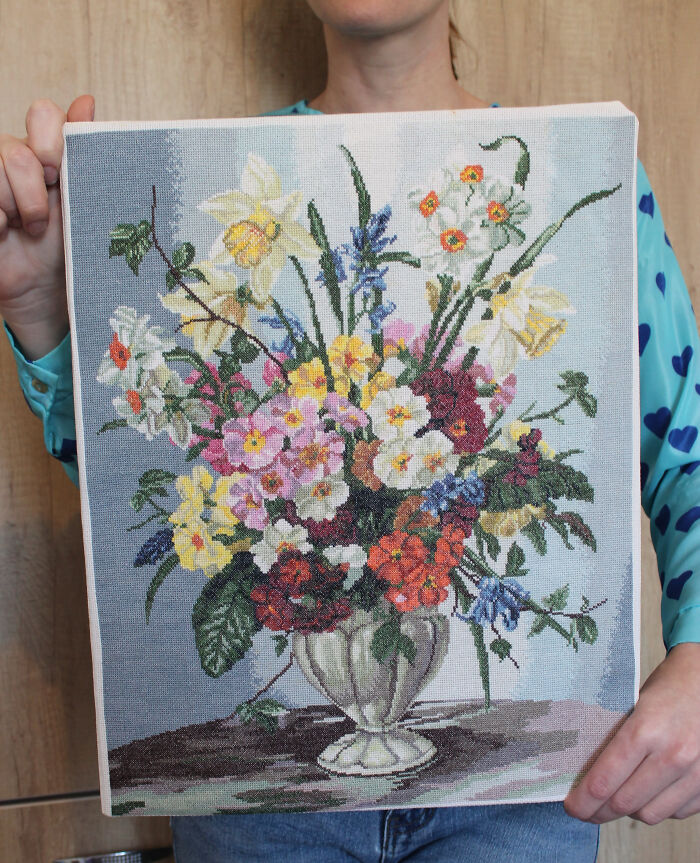 Flower Finished Cross Stitch