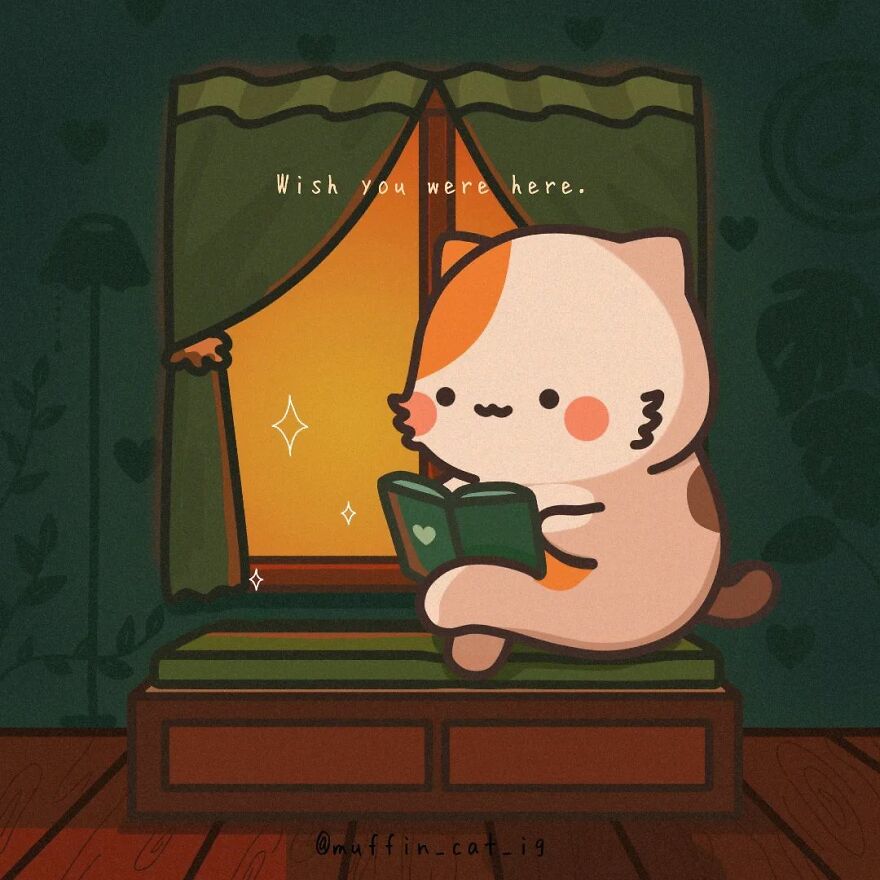 Muffin Looking Through Her Family Photo Album